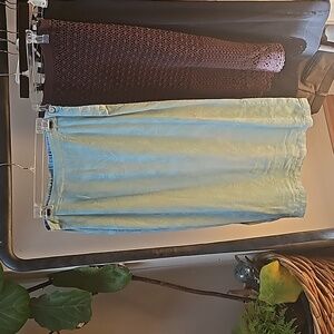 Vtg Silk Midi Skirt